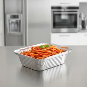 250ML Biodegradable Silver Aluminum Foil Food Packing Container with Lids
