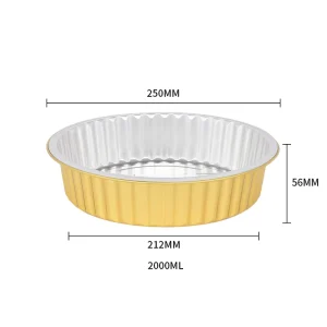 250mm 10-Inch 68oz Large Gold Aluminum Foil Container Pan