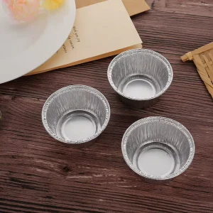 260ml Disposable Food Grade Tin and Aluminum Foil Container with Lid for Baking Pudding