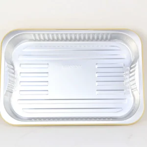 2700ml Disposable Aluminum Foil Cake Box with Foil Lid PP Plastic Catering Container for Baking Display and Chafing Dishes