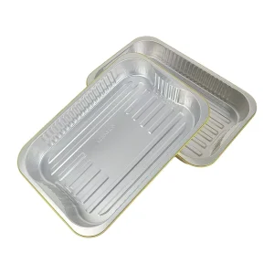 2700ml Gold Disposable Aluminum Foil Container Rectangular BBQ Baking Pan Thickened Oven Tray Takeaway Food Packaging Box
