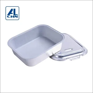 290ml 10oz Disposable Square Aluminum Foil Food Container with Lid Food Grade for Airline Lunch Box