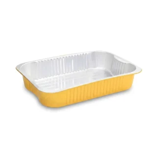 3.5L Sealable Food Grade Disposable Rectangle Aluminum Foil Container with PP Lid Oven Safe