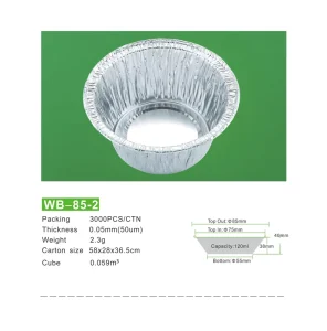 3000PCS/CTN 120ml Disposable Round Food Grade Aluminum Foil Containers with PET Plastic Lids for Takeaway and Baking