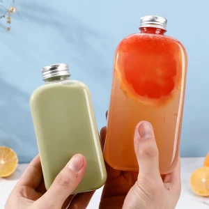 300ml 350ml 360ml Empty Plastic Juice Bottles With Metal Lids