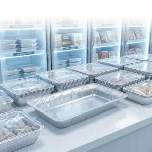 3100ml Deep Rectangle Aluminum Foil Container Disposable Freezer Safe Tray for Frozen Lasagna Prepared Food Catering Restaurant