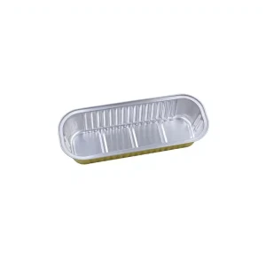 320ml Gold Rectangular Aluminum Foil Lunch Box with Foil Lid