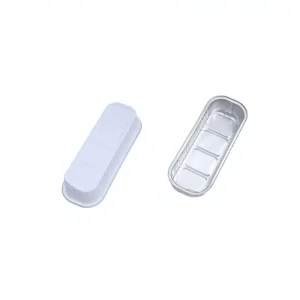 320ml Gold Rectangular Disposable PP Aluminum Foil Food-Grade Cake Container with Foil Lid