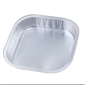 340ml 124mm Square Aluminum Foil Baking Cup Disposable Container with PET Lid for Dessert Bakery Takeaway Food Airline