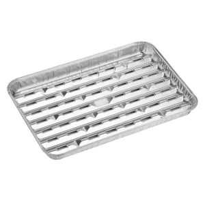 340x222mm Large Disposable Aluminum Foil BBQ Container Tray and Grill Pan