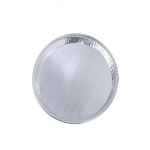 406x19mm 1800ml Round Disposable Aluminum Foil Container with Lid, Heavy-Duty Shallow Pizza Baking Pan