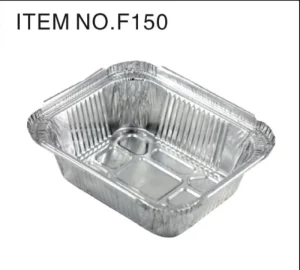 410ml Eco-Friendly Food-Grade Rectangular Aluminum Foil Container with PP Plastic Lid for Baking