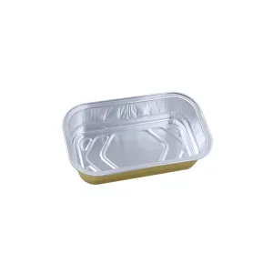 420ml Rectangular Smooth Disposable Aluminum Foil Container with PP Lid for Takeaway and Barbecue