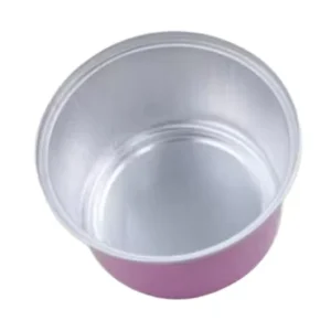420ml Round Aluminum Foil Container with Pink Rim and Lid, 106x58mm, for Dessert, Soup, and Airline Catering