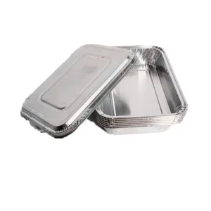 440ml Disposable Aluminum Foil Lunch Box High-Temperature-Resistant Airline Food Tray with PP Plastic Container