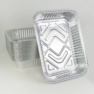 4900ml Disposable Aluminum Foil Tray Heavy Duty BBQ Baking Pan Silver Rectangular Tin Foil Container for Oven Roasting Catering