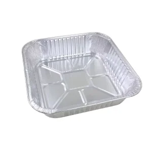 500 Pack 8 x 8 Aluminum Foil Disposable Square Baking Cake Pans 1300ml with PET Plastic Lids