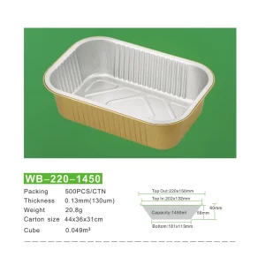 500PCS/CTN Disposable 49 Fl Oz Smooth Aluminum Foil Baking Pans with Plastic Lids