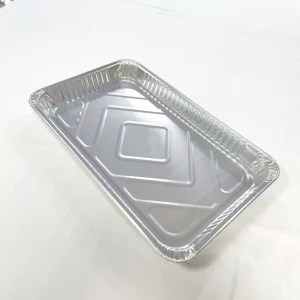 525*325*42mm 5500ml 13*21 Inch Silver Disposable Food Grade Aluminum Foil Container with Clear Lids