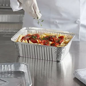 5400ml Rectangular Aluminum Foil Container with Foil Lid Eco Friendly & Heat Resistant for Baking Roasting and Food Storage