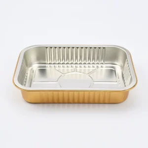 580ml 750ml 930ml Rectangular Disposable Smooth-Wall Gold Aluminum Foil Loaf Pans