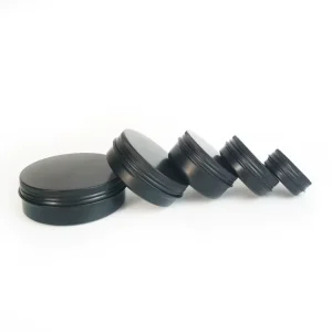 5g 15g 30g 50g 60g 80g Matte Black Custom Round Aluminum Metal Tin Box for Cosmetics Candles and Candy