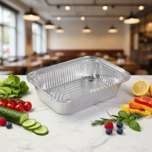 5lb Rectangular Disposable Aluminum Foil Pan with Lid for Baking, Meal Prep, Reheating, and Freezer Storage