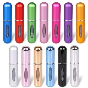 5ml Aluminum and Glass Refillable Perfume Spray Bottle with Pump Sprayer, 7-Color Options