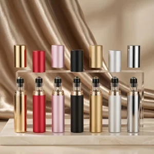 5ml Electroplated Colorful Roll on Bottle Metal Stainless Steel Roller Glass Bottle for Essential Oil Perfume Packing