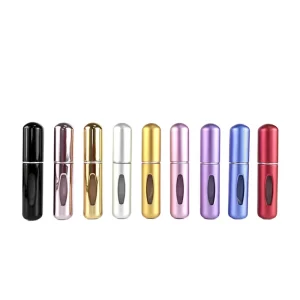 5ml Portable Travel Atomizer Empty Aluminum Perfume Bottles Refillable Mini Metal Cosmetics with Pump Sprayer Seal