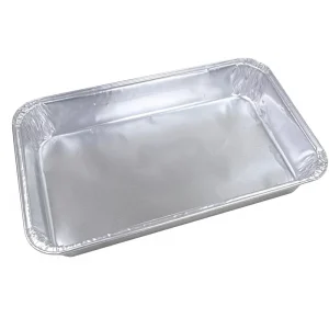 5×8 Aluminum Foil Pan Lid Disposable Recyclable Eco Friendly PET Food Grade 600ML Food Packaging Containers Rectangle Shape Tray