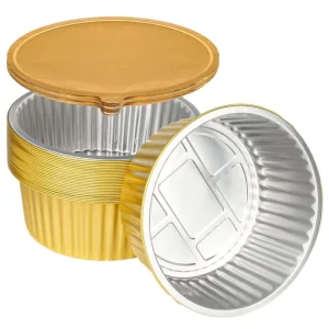 6 Inch Food Grade Aluminum Foil Baking Container with Lid