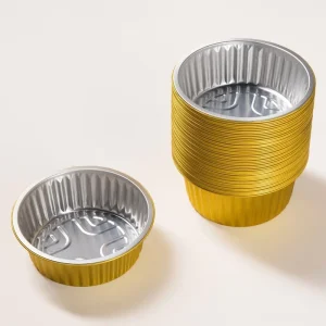 6-Inch Gold Disposable Aluminum Foil Pots with Lids for Cooking, Baking and Takeaway