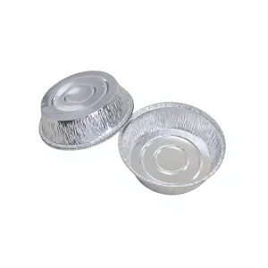 6-inch Round Disposable Aluminum Foil Trays Oven-Safe Eco-Friendly Food Grade Containers for BBQ & Air Fryer Use