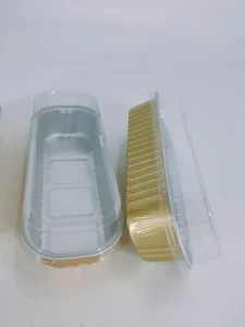 6.8 Oz Disposable Rectangle Aluminum Foil Baking Cups Mini Loaf Pans with Lids