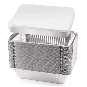 600ml 900ml Disposable Aluminum Food Container with PP Lid Rectangle Takeaway Lunch Box