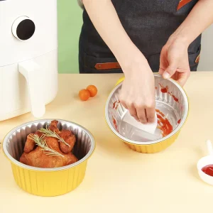 620ml 21oz Round Disposable Aluminum Foil Takeaway Bowl with Plastic Lid for Barbecue and Hot Pot