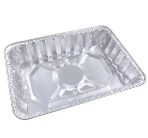 6800ml Disposable Food-Grade PET-Lined Square Aluminum Foil Container with Foil Lid