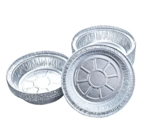 7 Inch 630ml Round Aluminum Foil Disposable Food Grade Eco Friendly Recyclable Plastic Lid Household Pizza Container