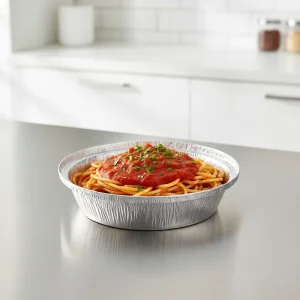 7-Inch 750ml Round Disposable Aluminum Foil Container with PP or Paper Lid