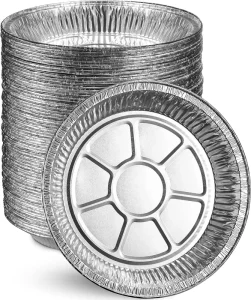 7-Inch Disposable Round Aluminum Foil Container for BBQ and Takeout Food Packaging