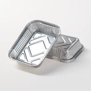 7.5-Inch Shallow Disposable Aluminum Foil Food Containers with Lids for Cooking and Roasting