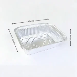 700ml Disposable Aluminum Foil Food Container with White Paper Lid, Oven Safe for Takeaway, BBQ and Baking