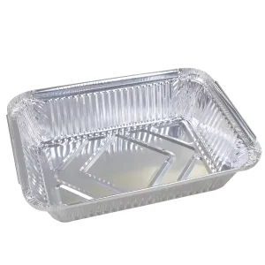 7421 Large Rectangle Take Away Tray 1300ml Aluminum Foil Container with PET Lining Eco-Friendly To-go Packaging