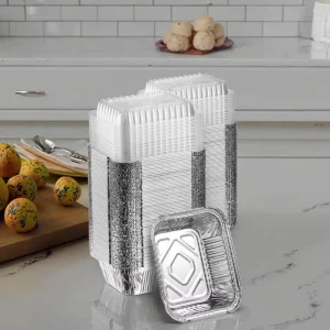 750ml Disposable Aluminum Foil Container with PP Plastic Paper/PET Lid for Catering and Takeaway