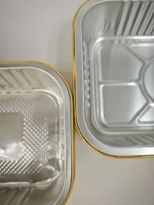 750ml Heavy Duty Aluminum Foil Pans Lids Extra Thick Disposable Gold Foil Containers Oven Grill Baking Freezer Food Storage PET