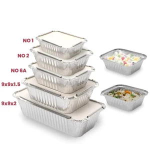 750ml Rectangular Takeaway Disposable Foil Fast Food Box Baking Foil Tray Container with Lid