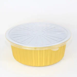 8.5Inch Sturdy Disposable Aluminum Foil Food Containers Thick Gauge Food Grade Oven Safe Round Shape Recyclable