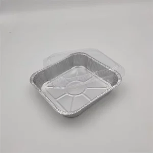 8×8 Square Aluminum Foil Baking Food Trays with Clear Lids