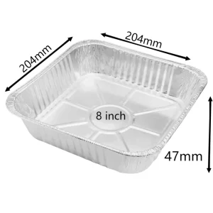 8x8x2 Inch Pizza Baking Pans Oven Safe Aluminum Foil Container Trays Pizza Cake Mold